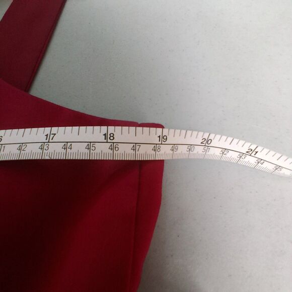 Vintage David's Bridal Dress Halter Pleated Fit & Flare Candy Apple Size 14 - Picture 12 of 14